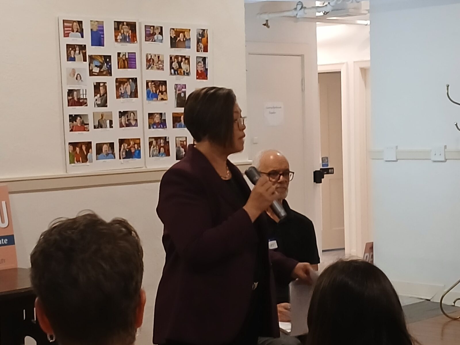 Yu faces an empty chair in debate at Norfolk/Suffolk district town hall